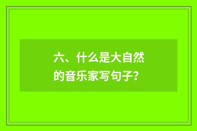 六、什么是大自然的音乐家写句子？