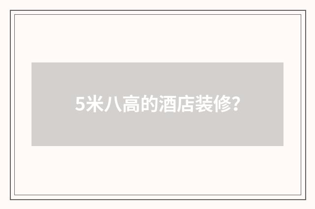 5米八高的酒店装修?