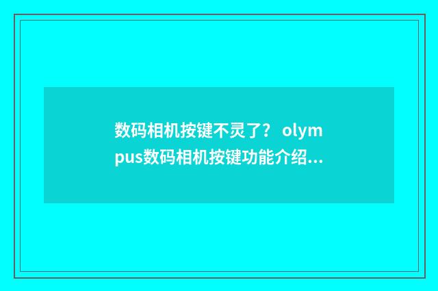 数码相机按键不灵了? olympus数码相机按键功能介绍?英文双语对照