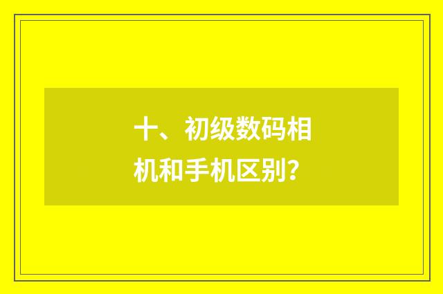 十、初级数码相机和手机区别？