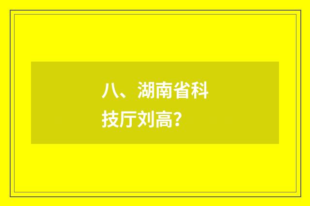 八、湖南省科技厅刘高？