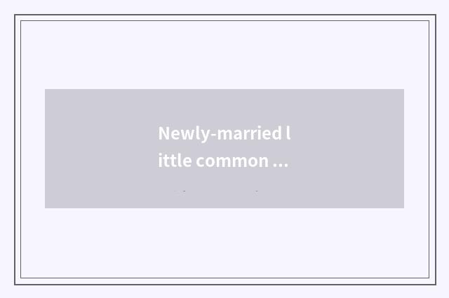Newly-married little common sense?
