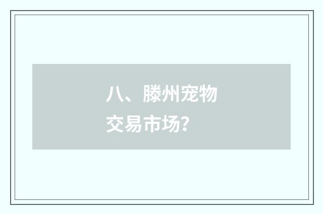 八、滕州宠物交易市场?