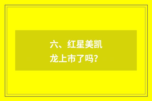 六、红星美凯龙上市了吗?
