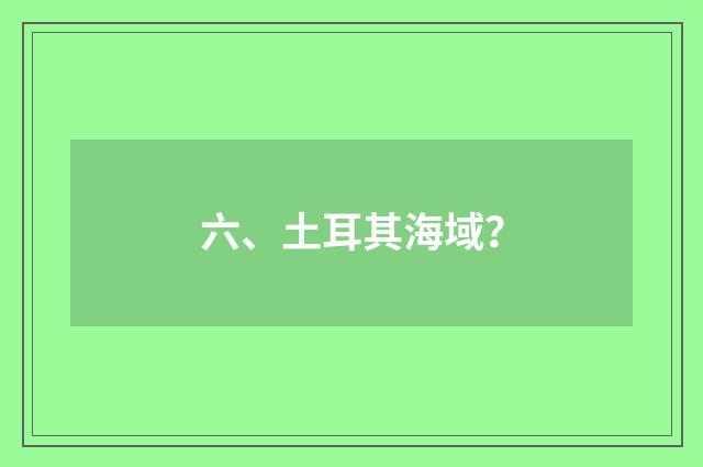 六、土耳其海域?