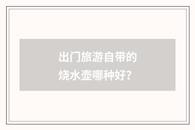 出门旅游自带的烧水壶哪种好?