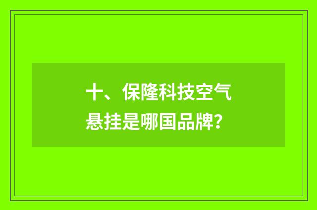 十、保隆科技空气悬挂是哪国品牌？