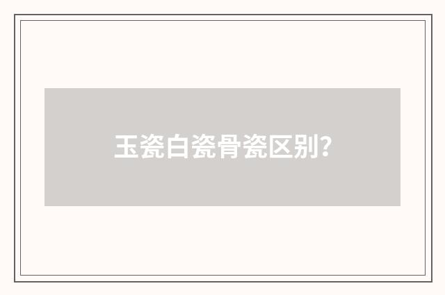 玉瓷白瓷骨瓷区别?