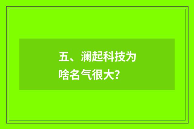 五、澜起科技为啥名气很大?