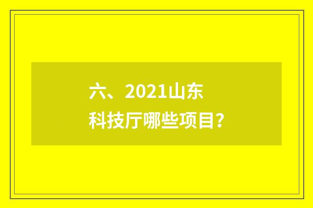 六、2021山东科技厅哪些项目?