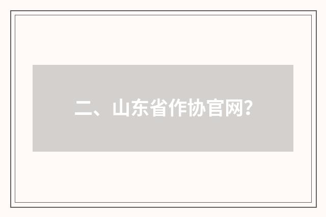 二、山东省作协官网？