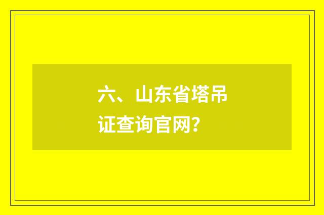 六、山东省塔吊证查询官网?
