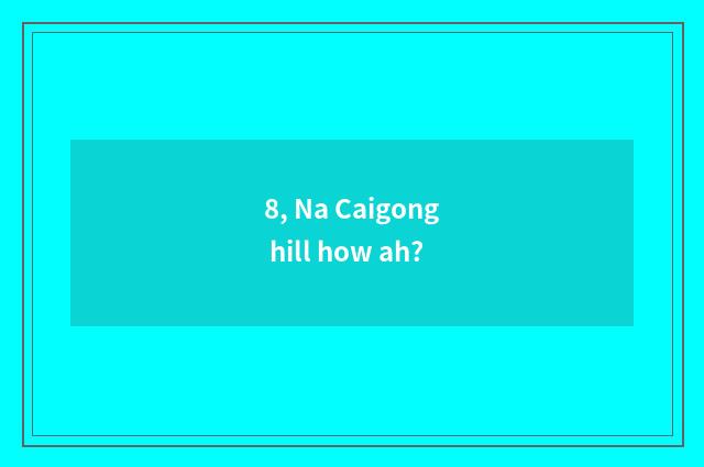 8, Na Caigong hill how ah?