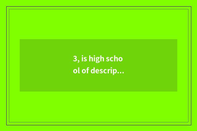 3, is high school of description of mental health state unripe?