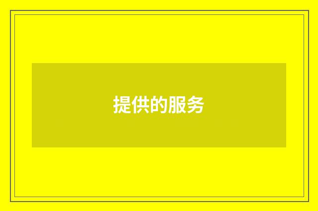 提供的服务