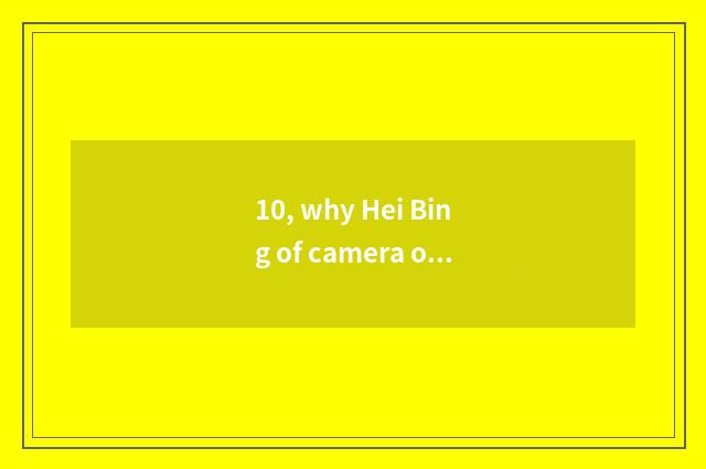 10, why Hei Bing of camera of the number below the pine?