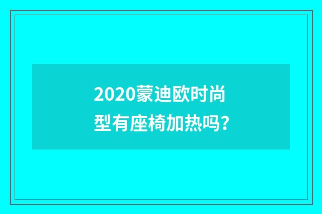 2020蒙迪欧时尚型有座椅加热吗?
