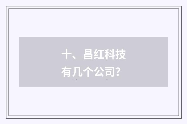 十、昌红科技有几个公司?