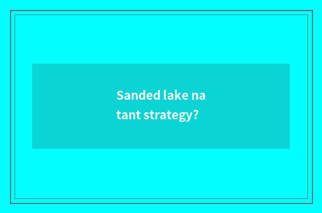 Sanded lake natant strategy?