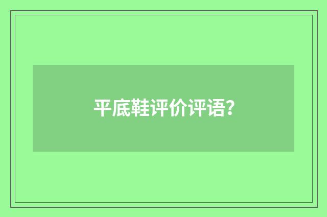 平底鞋评价评语？