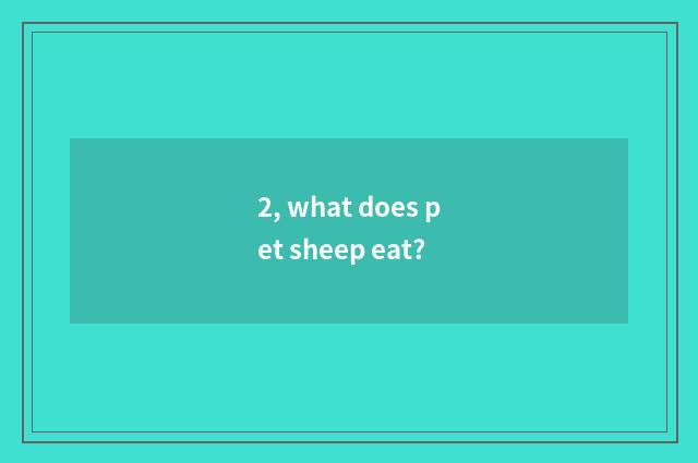 2, what does pet sheep eat?