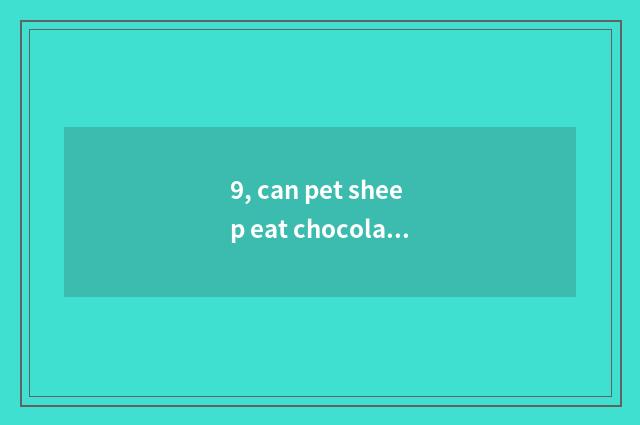 9, can pet sheep eat chocolate?