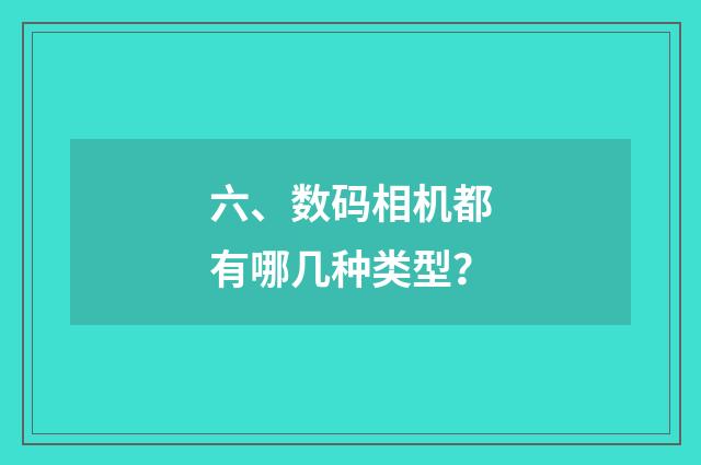 六、数码相机都有哪几种类型?