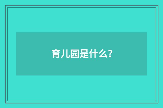 育儿园是什么？
