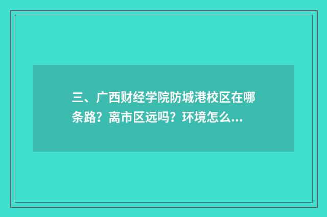 三、广西财经学院防城港校区在哪条路?离市区远吗?环境怎么样?