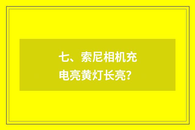 七、索尼相机充电亮黄灯长亮?