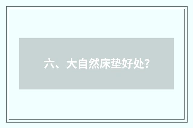 六、大自然床垫好处？