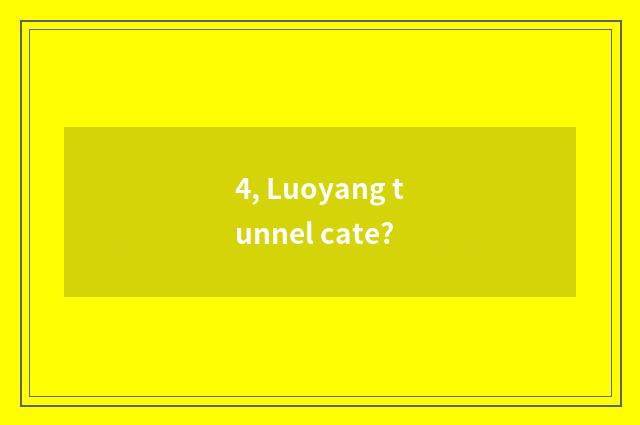 4, Luoyang tunnel cate?