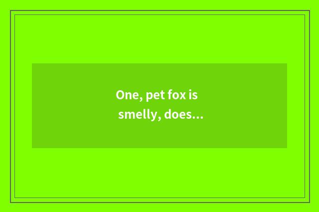 One, pet fox is smelly, doesn't pet fox have body odor?