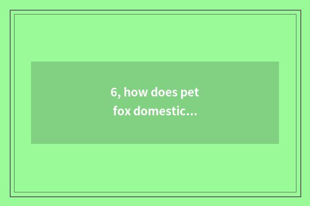6, how does pet fox domesticate?