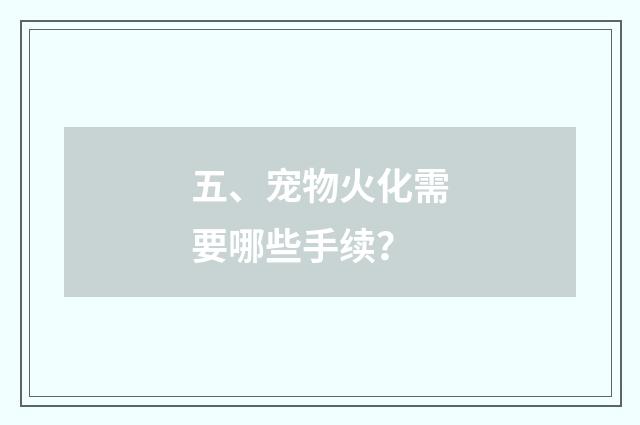 五、宠物火化需要哪些手续?