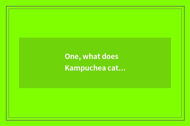 One, what does Kampuchea cate have?