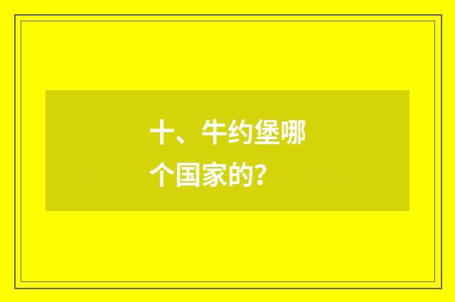 十、牛约堡哪个国家的？