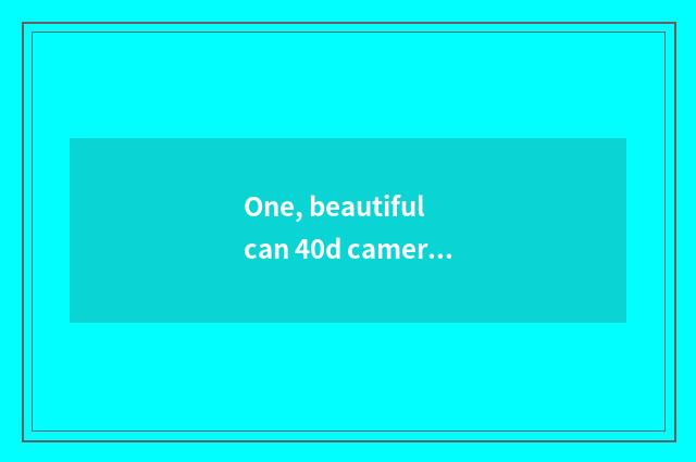 One, beautiful can 40d camera?