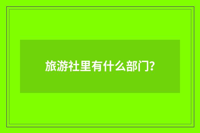 旅游社里有什么部门？