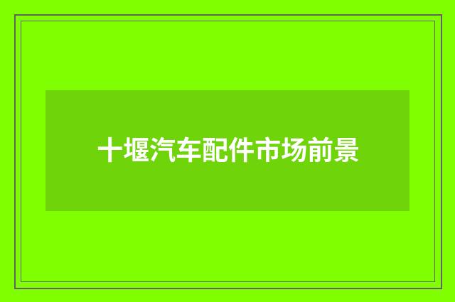 十堰汽车配件市场前景