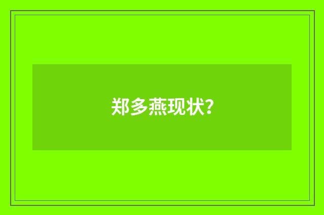 郑多燕现状?