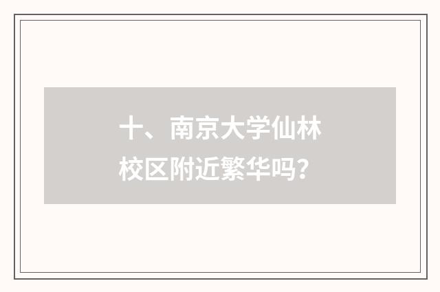 十、南京大学仙林校区附近繁华吗?