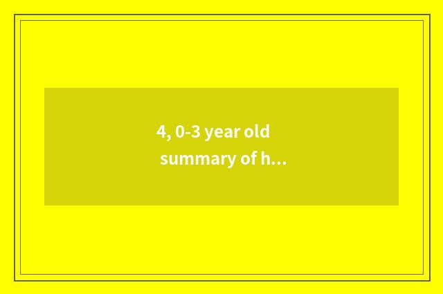 4, 0-3 year old summary of healthy look after?