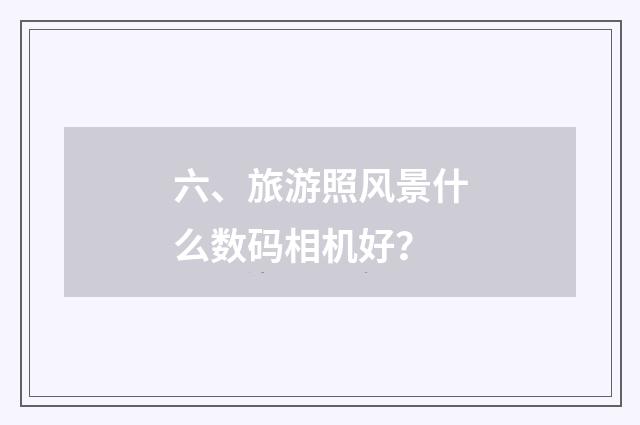 六、旅游照风景什么数码相机好?