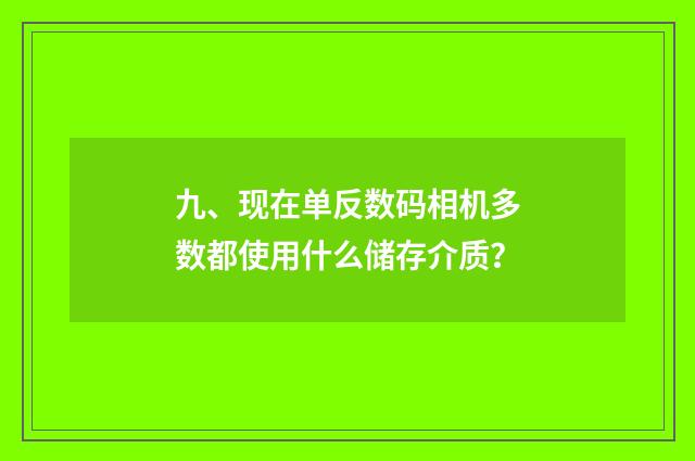 九、现在单反数码相机多数都使用什么储存介质?
