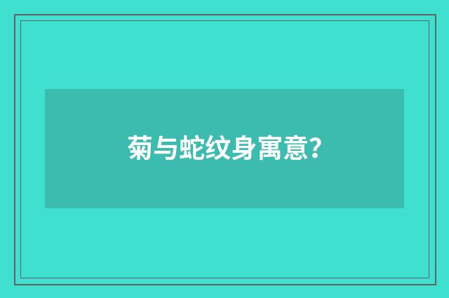 菊与蛇纹身寓意?