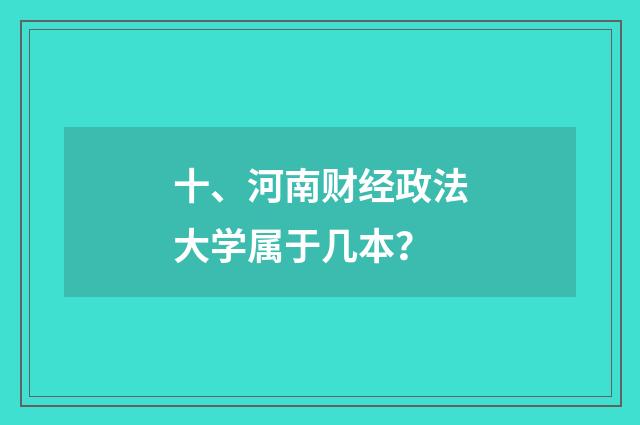 十、河南财经政法大学属于几本？