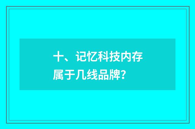 十、记忆科技内存属于几线品牌?