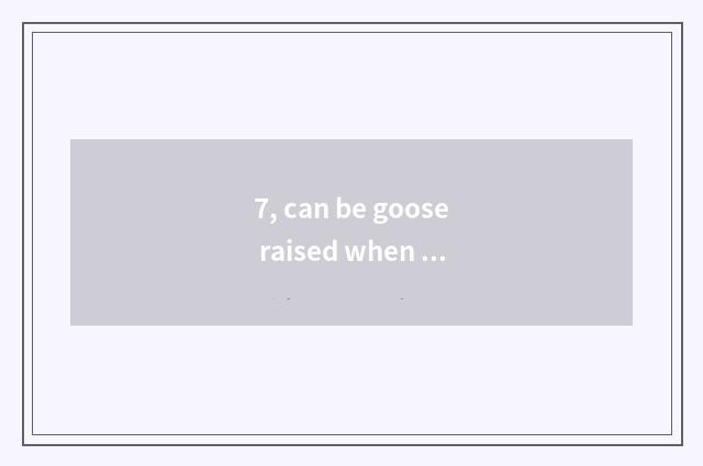 7, can be goose raised when pet?