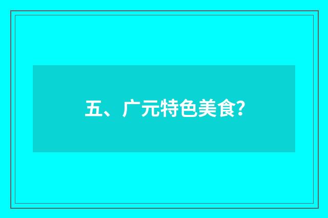 五、广元特色美食?